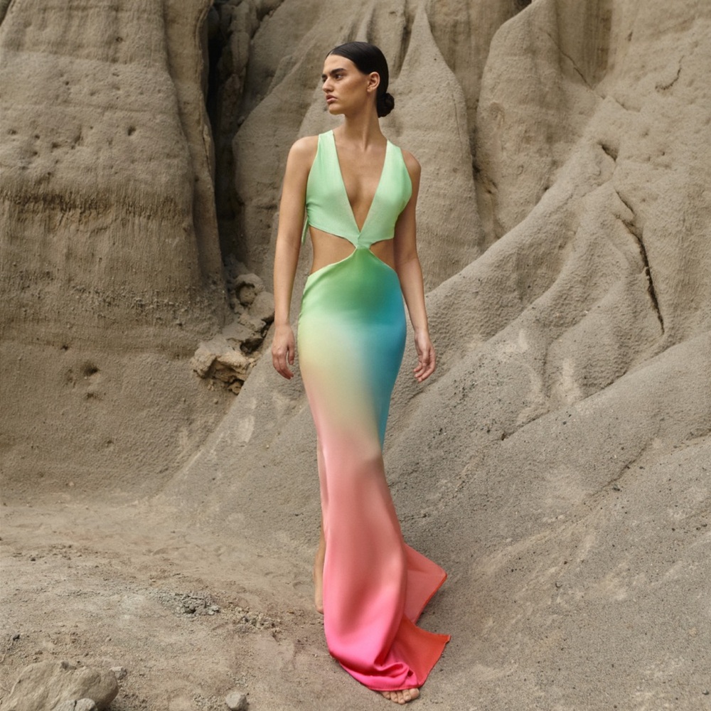 Baobab Raffia Dress Gradient